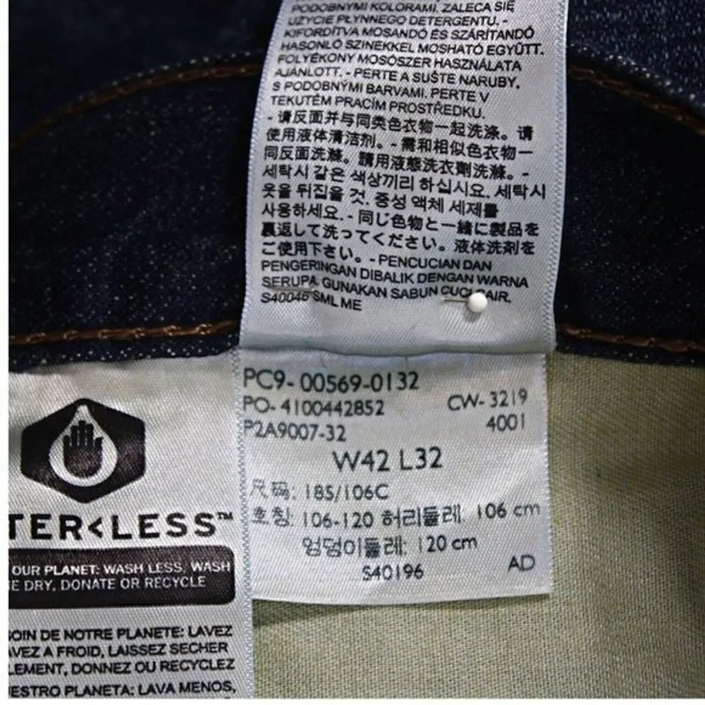 Levi’s 569 Loose Fit Jeans Straight Leg Dark Wash Men's Size 42 X 31.5 (Altered)